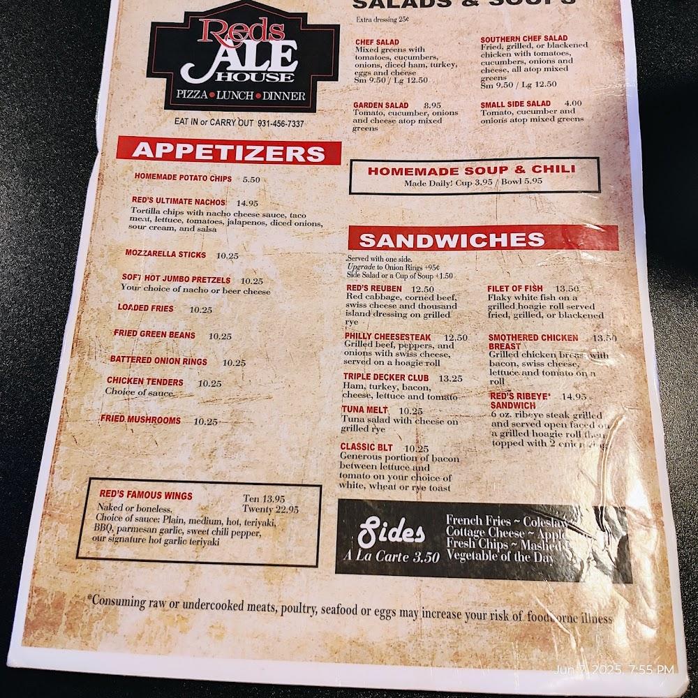 Red's Ale House On Peavine Menu image 2